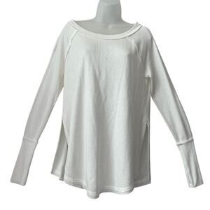 Free People We The Free Waffle Knit Scoop Neck Thermal Tunic Tee Shirt Size XS